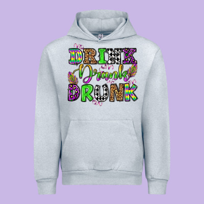 Drink Drank Drunk Mardi Gras Olivia Urban Hoodie Designed By Oliviacreatesart