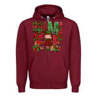 Burgundy Mimi Elf with Knitting Christmas Zipper Hoodie - BundleAndBundleShop