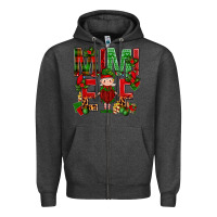 Charcoal Heather Mimi Elf with Knitting Christmas Zipper Hoodie - BundleAndBundleShop