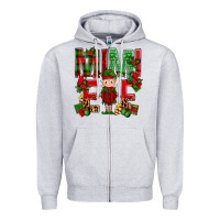 Heather Grey Mimi Elf with Knitting Christmas Zipper Hoodie - BundleAndBundleShop