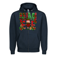 Navy Mimi Elf with Knitting Christmas Zipper Hoodie - BundleAndBundleShop