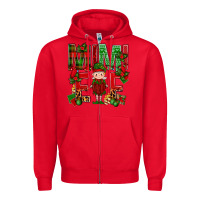 Red Mimi Elf with Knitting Christmas Zipper Hoodie - BundleAndBundleShop