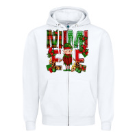 White Mimi Elf with Knitting Christmas Zipper Hoodie - BundleAndBundleShop