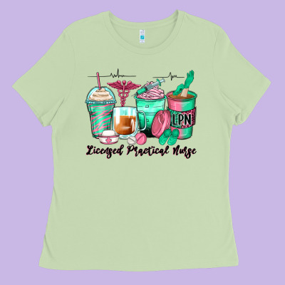 Licensed Practical Nurse Coffee Cups Ladies Tee Designed By Zillion Design Studio
