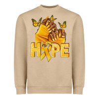 Mushroom hope yellowribbonchildhood cancer nails Heavyweight Sweatshirt - NancyCooperArtShop