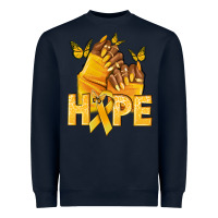 Navy hope yellowribbonchildhood cancer nails Heavyweight Sweatshirt - NancyCooperArtShop