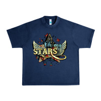 Navy oh my stars america wings Urban Heavy Tee - NancyCooperArtShop