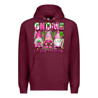 Burgundy gnome for the holidays Premium Hoodie - texasbilliewilder