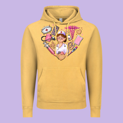Nurse And Nurse Element Heart Vintage Hoodie Designed By Adodesignshop