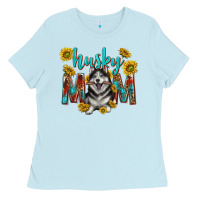 Baby Blue western alaskan husky mom Ladies Tee - texasbilliewilder