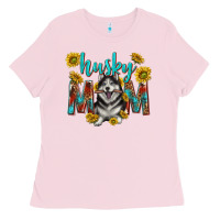 Bubblegum Pink western alaskan husky mom Ladies Tee - texasbilliewilder