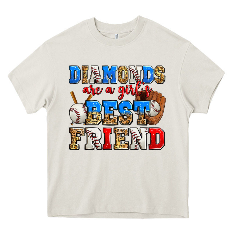 Diamonds Are A Girl's Best Friend Baseball Heavy Core Tee by Zillion Design Studio | Teevron