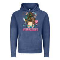 Vintage Denim messy bun nurse life Vintage Hoodie - RanaPortraitStore