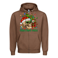 Chestnut Christmas Vibes Zipper Hoodie - BundleAndBundleShop