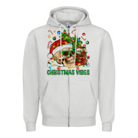 Dove Grey Christmas Vibes Zipper Hoodie - BundleAndBundleShop