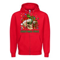 Red Christmas Vibes Zipper Hoodie - BundleAndBundleShop