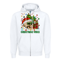 White Christmas Vibes Zipper Hoodie - BundleAndBundleShop