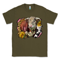 Army Green hereford bull western background Classic Tee - LillyAllenDesigns