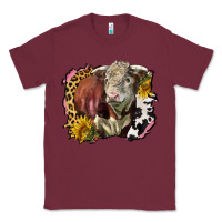 Burgundy hereford bull western background Classic Tee - LillyAllenDesigns