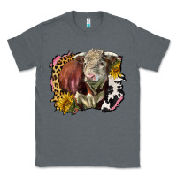 Charcoal Heather hereford bull western background Classic Tee - LillyAllenDesigns