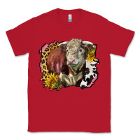 Red hereford bull western background Classic Tee - LillyAllenDesigns