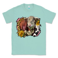 Seafoam hereford bull western background Classic Tee - LillyAllenDesigns