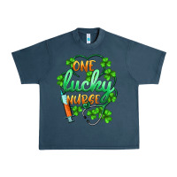 Midnight Navy st.patricks one lucky nurse Urban Heavy Tee - BarkalooDesign