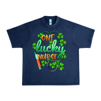 Navy st.patricks one lucky nurse Urban Heavy Tee - BarkalooDesign