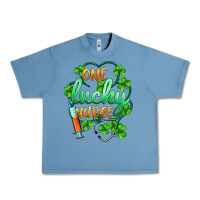 Pebble Blue st.patricks one lucky nurse Urban Heavy Tee - BarkalooDesign
