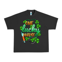Pigment Black st.patricks one lucky nurse Urban Heavy Tee - BarkalooDesign