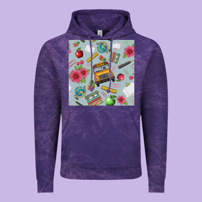 School Bus Back To School Seamless Pattern Vintage Hoodie Designed By Bundleandbundleshop