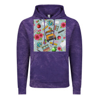 Cloud Purple school bus back to school seamless pattern Vintage Hoodie - BundleAndBundleShop