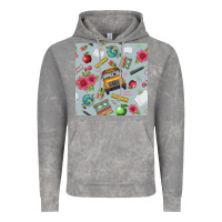 Cloud Rock school bus back to school seamless pattern Vintage Hoodie - BundleAndBundleShop