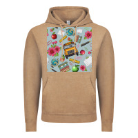 Vintage Coffee school bus back to school seamless pattern Vintage Hoodie - BundleAndBundleShop