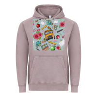 Vintage Zinc school bus back to school seamless pattern Vintage Hoodie - BundleAndBundleShop