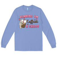 Colony Blue running on caffeine & chaos Long Sleeve Tee - MaliasSmallBusiness