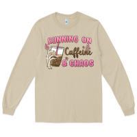 Mushroom running on caffeine & chaos Long Sleeve Tee - MaliasSmallBusiness