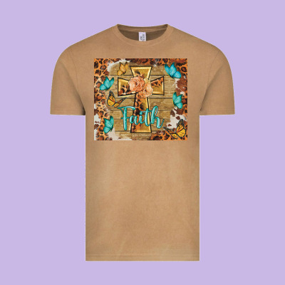 Faith Cross Vintage Tee Designed By Barkaloodesign