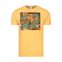Vintage Mustard faith cross Vintage Tee - BarkalooDesign