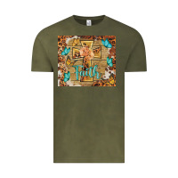 Vintage Olive faith cross Vintage Tee - BarkalooDesign