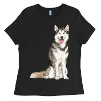 Black husky Ladies Tee - RanaPortraitStore