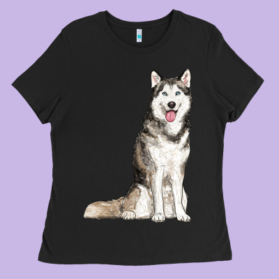 Husky Ladies Tee Designed By Ranaportraitstore