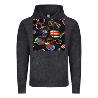 Vintage Black 4th of july glasses  seamless pattern Vintage Hoodie - BundleAndBundleShop