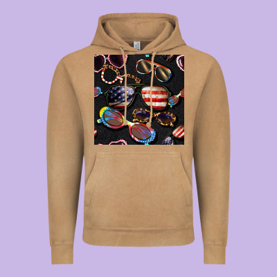 4th Of July Glasses  Seamless Pattern Vintage Hoodie Designed By Bundleandbundleshop