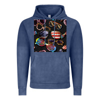 Vintage Denim 4th of july glasses  seamless pattern Vintage Hoodie - BundleAndBundleShop