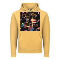 Vintage Mustard 4th of july glasses  seamless pattern Vintage Hoodie - BundleAndBundleShop