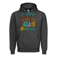Charcoal Heather Living The Small Town Dream Zipper Hoodie - BundleAndBundleShop