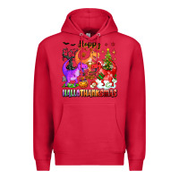Cardinal happy hallothanksmas dinosaur Premium Hoodie - texasbilliewilder