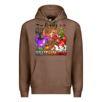Chestnut happy hallothanksmas dinosaur Premium Hoodie - texasbilliewilder