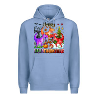 Colony Blue happy hallothanksmas dinosaur Premium Hoodie - texasbilliewilder